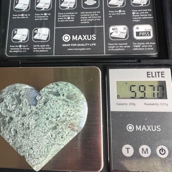 Moss Agate Crystal Heart (#6) - Picture 11 of 11